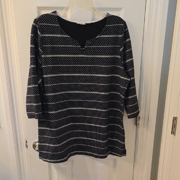 Croft & Barrow Black and White Dotted Tunic EUC (#16) - Picture 1 of 5